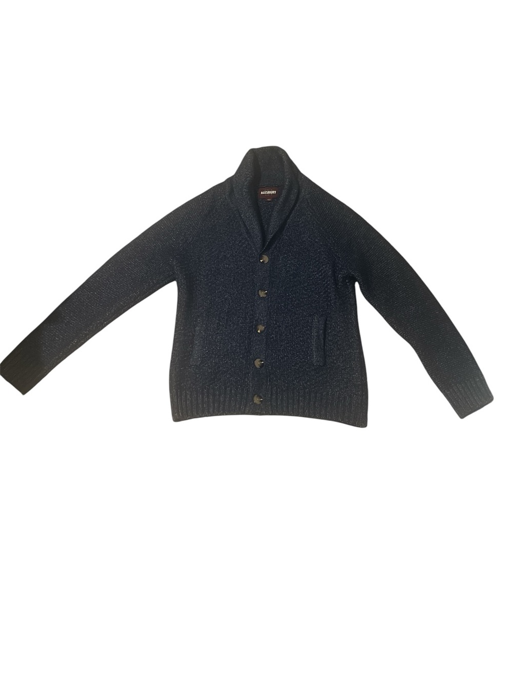 Shawl Collar Button Cardigan Sweater - Black